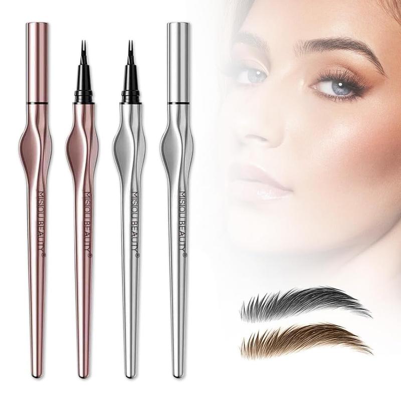 Waterproof Eyebrow Pencil, 2 Counts Long Lasting Eyebrow Pen, Brow Styling Brush, Eye Brow Makeup Tool, Makeup Accessories, Christmas Gift