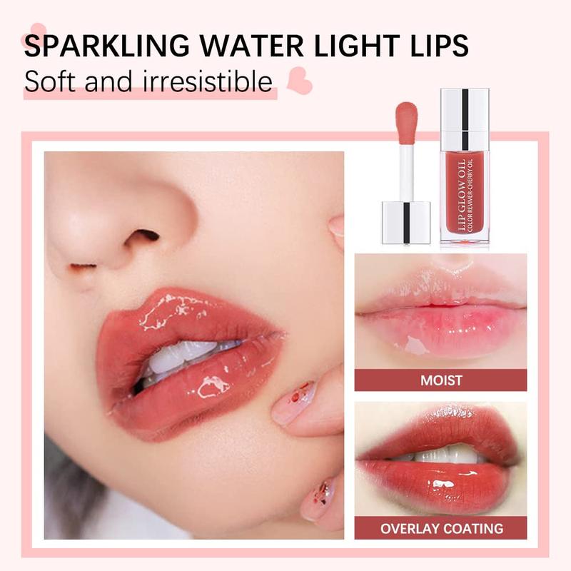 Raspberry Hydrating Lip Glow Oil. Transparent, tinted. Nourishing, long-lasting. Repairs & lightens lip lines. Glossy & moisturizing. 0.2 OZ.