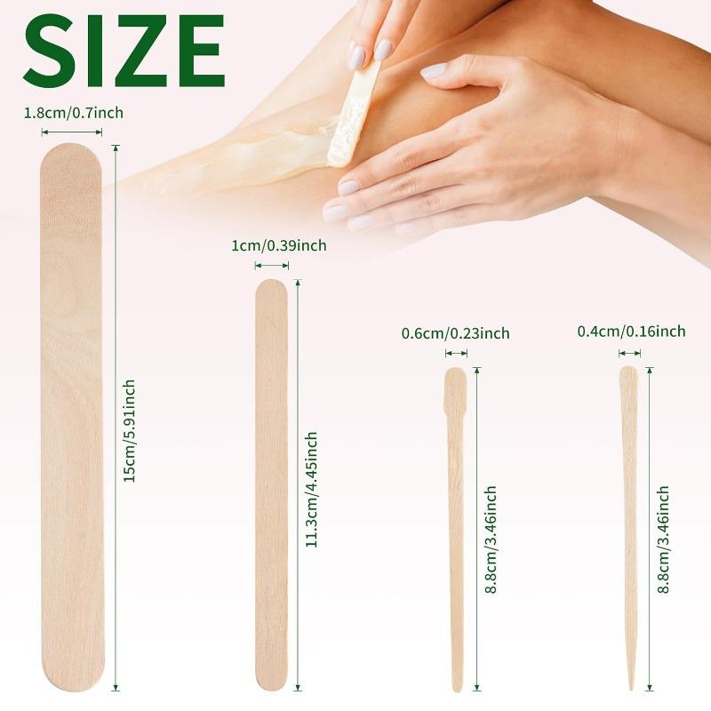 1000Pack Waxing Sticks - 4 Style Assorted Wood Wax Sticks for Body Face Hair Removal, Eyebrow Lip Nose Small Waxing Applicator Sticks, Wax Spatula Applicator Wooden Craft Sticks