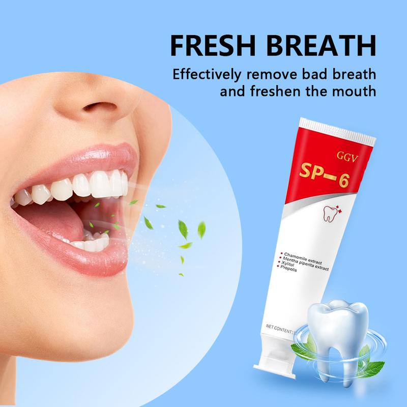 GGV SP-6 Toothpaste Oral Health Management,Probiotics Whitening Toothpaste, Fresh Breath Daily Use,Apply Morning and Night for Gentle Care Fragrance Mint