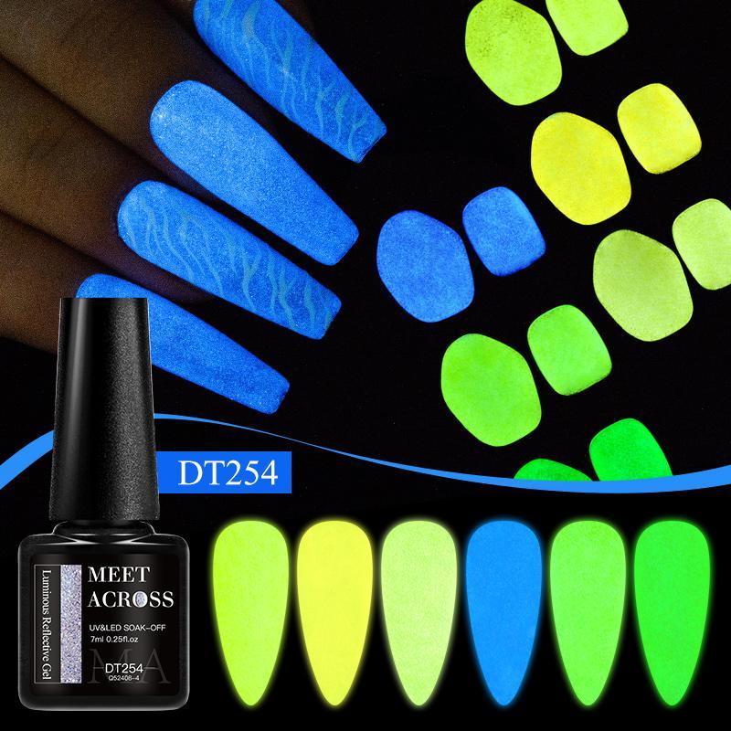 Fluorescent Gel Nail Polish Set, 24pcs set Luminous Reflective Nail Gel, Soak Off DIY Varnish UV Gel, Professional Nail Art & Nail Polish for Women & Girls