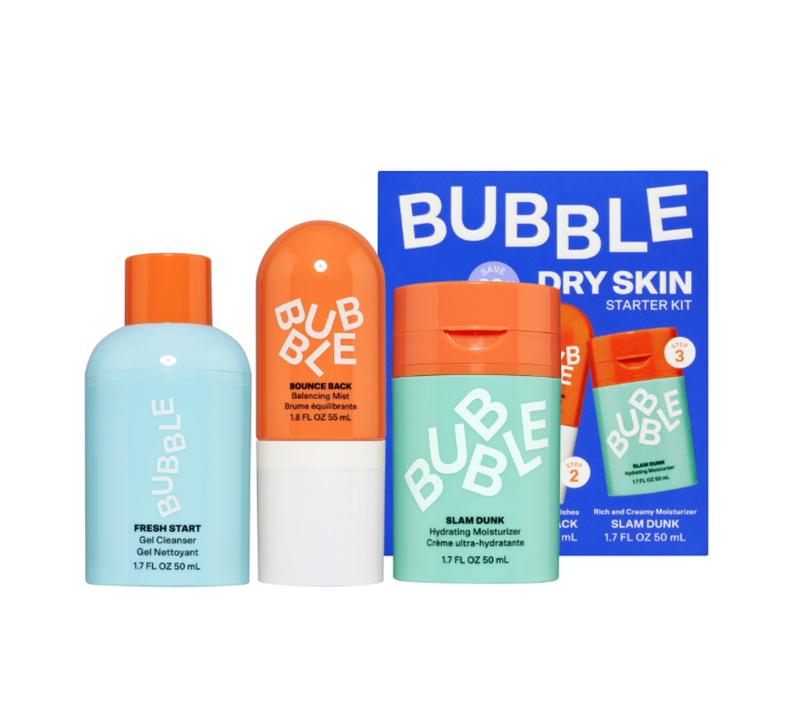 Bubble Skincare 3-Step Hydrating Routine Bundle, for Normal to Dry Skin, Unisex, Set of 3