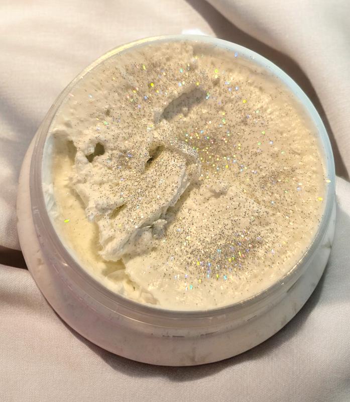 WYLOW BEAUTY-GLITTER BODY BUTTER -5 Oz. Jar (2 Scents to Choose from) *Hand-Crafted, Vegan*