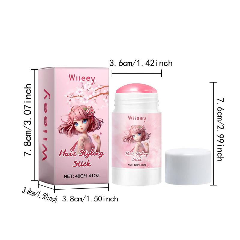 Cherry Blossom Extract Hair Styling Stick, 1 Box Hair Wax Stick for Long-lasting Soft and Freestyle Hair Styles, Easy To Use, Suitable for Travel Carry