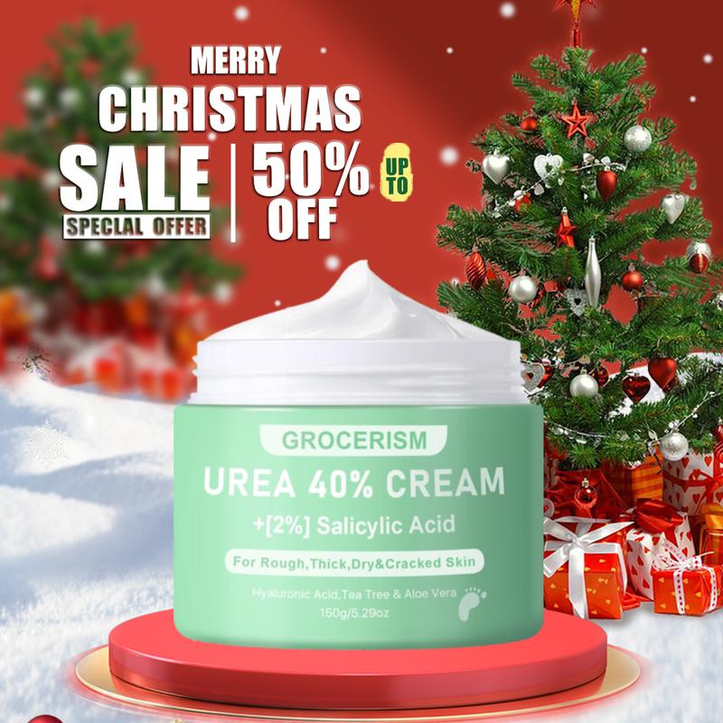 [Merry Christmas] Grocerism Urea Cream 40 Percent For Feet Plus 2% Salicylic Acid Foot Cream and Hand Cream Maximum Strength with Hyaluronic Acid, Aloe Vera and Tea Tree For Deep Moisturizes,Callus Remover, Hydrating, For ALL skin types Nails Moisturizer