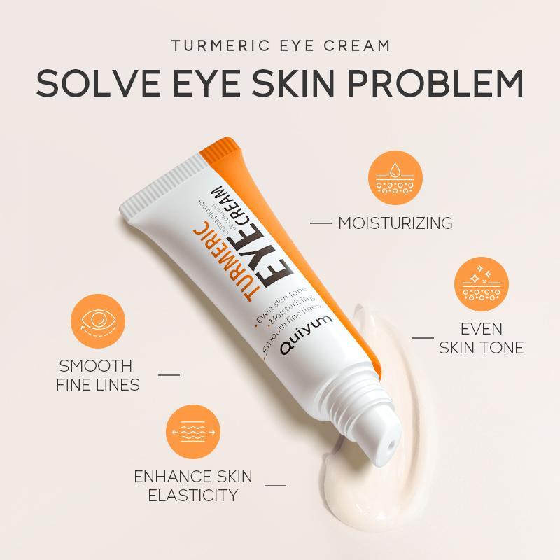 Turmeric Eye Cream, Natural Extract VC VE Smoothing Eye Cream, Hydrating Lifting Eye Skin, Suitable for Different Skin Types