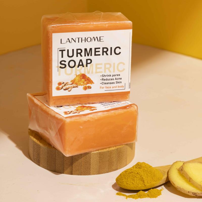 3.53oz Natural Turmeric Soap For Face Wash And Bath To Remove Dark Spots, Handmade Turmeric Soap Bar, Effective Moisturizing Deep Cleansing, Intensive Moisturizing And Softening Skin, Exfoliating Skin, Unisex