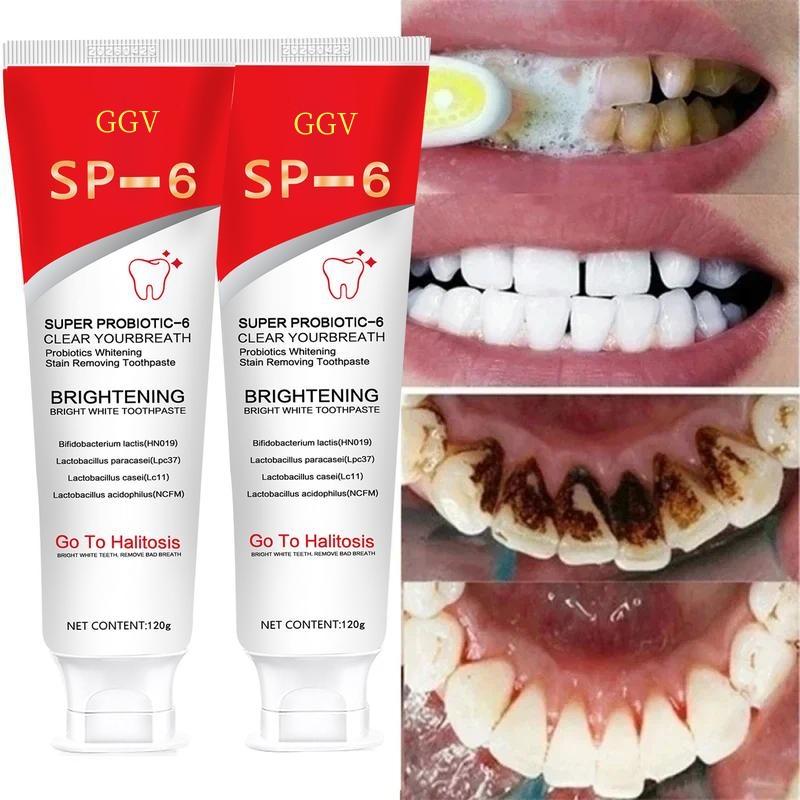 SP-6 Probiotic Toothpaste: Enhanced Formula Balances The Oral Microbiome, Removes Stains, And Provides Long-lasting FreshBreath.