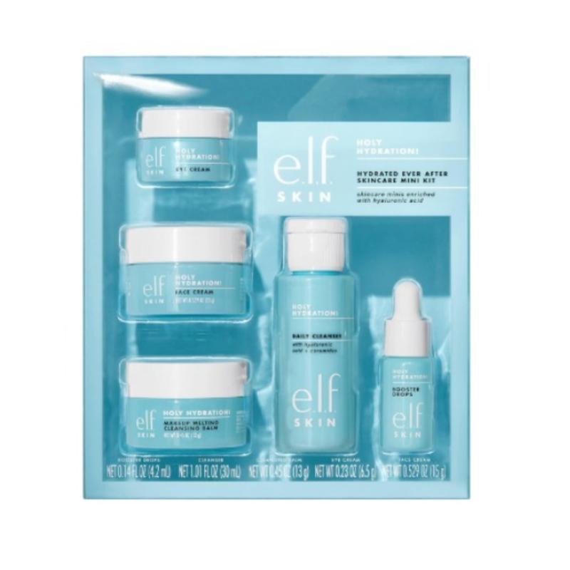 e.l.f. SKIN Hydrated Ever After Skincare Mini Kit - Cleanser, Makeup Remover, Moisturiser & Eye Cream for Deep Hydration - Moisturize, Skin Repair