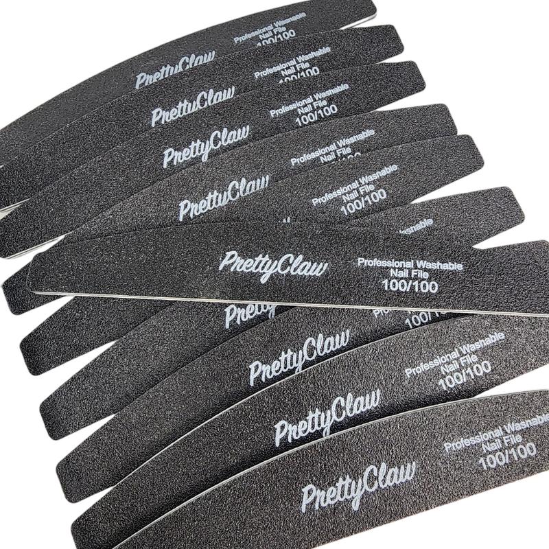 20pc Nail Files And Nail Buffers PrettyClaw Branded 100 100 Grit Black Half Moon 10 pc 3-way Nail Buffer Green Teal Black 10pc Manicure Pedicure Gel- X Hard Gel Acrylics Press On Nail Supplies Nail Salon Nail Tech Beginner Professional Nail Tech