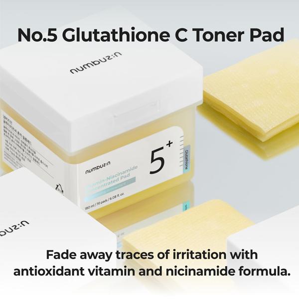 [Numbuzin] No.5 Vitamin-Niacinamide Concentrated Pad (70Pads), Brightening Skin Complexion, Blemish and spot, PHA & LHA for removing dead skin cells