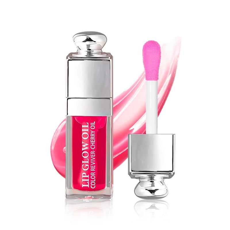 Raspberry Hydrating Lip Glow Oil. Transparent, tinted. Nourishing, long-lasting. Repairs & lightens lip lines. Glossy & moisturizing. 0.2 OZ.