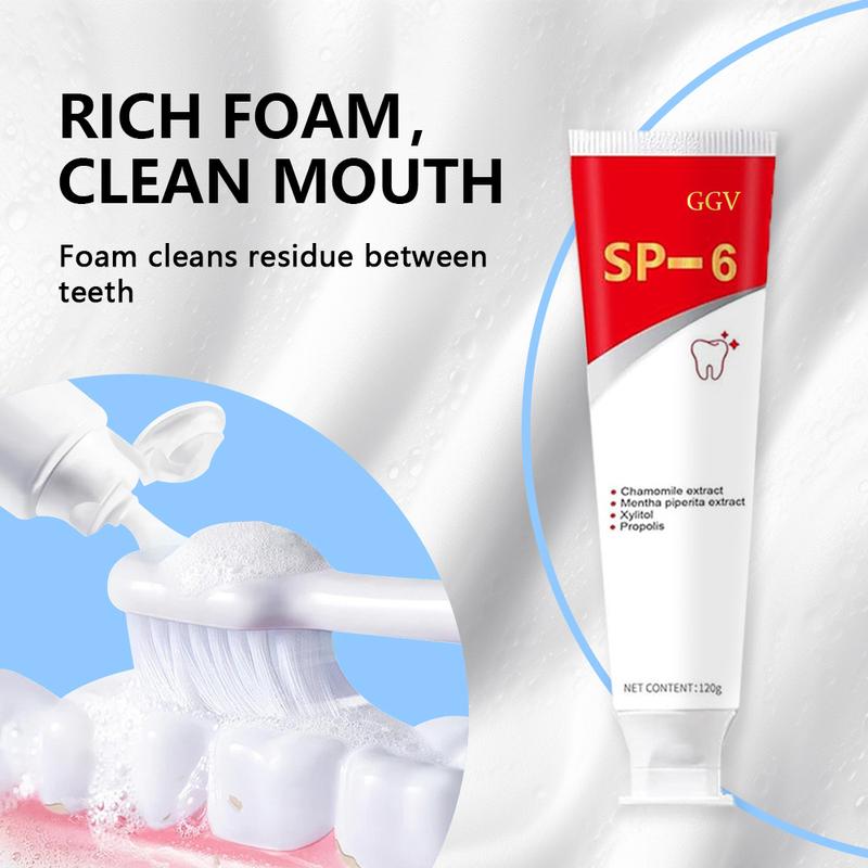 GGV SP-6 Toothpaste Oral Health Management,Probiotics Whitening Toothpaste, Fresh Breath Daily Use,Apply Morning and Night for Gentle Care Fragrance Mint