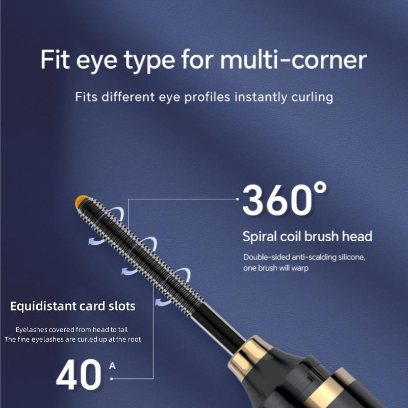 3 in 1 Electric Eyelash Curler, 1 Box Portable Heated Eyelash Curler with 3 Counts Anti-scalding Protection Heads, Professional Eye Makeup Tool for Women & Girls