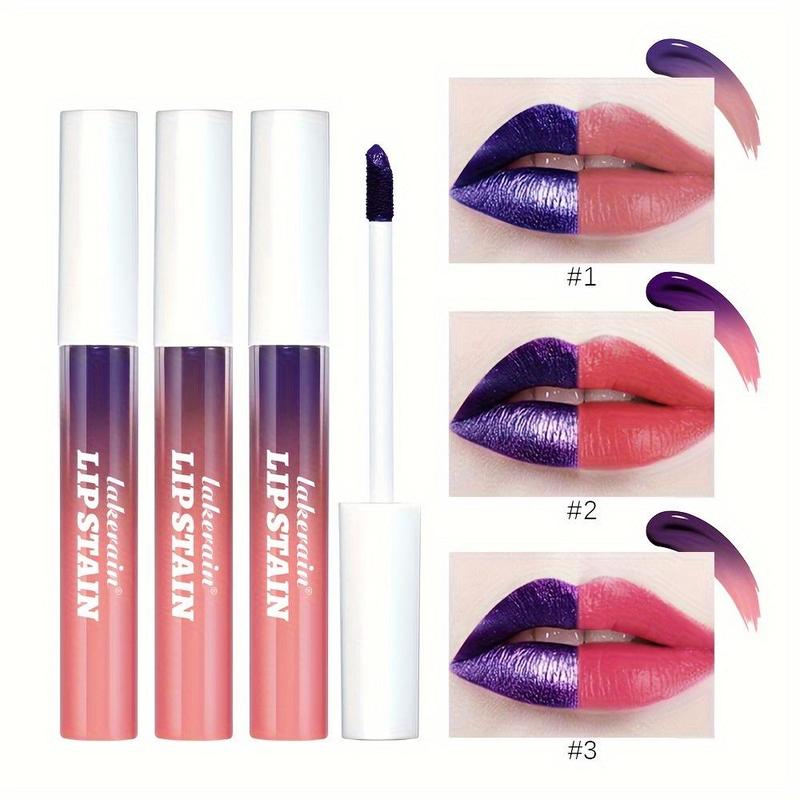 Long Lasting Tear-pull Lip Gloss, 3 Counts Matte Finish Lip Stain, Non-stick Cup Lipstick, for All Occasions Lip Makeup