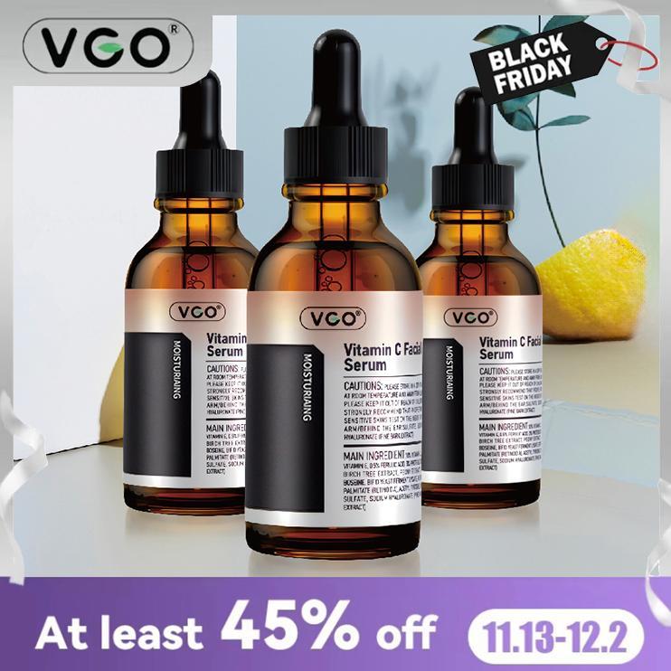 VGO Vitamin C Serum Essence,30ml 60ml Comfort Skincare Face Serum,Gentle Organic Facial Serum Vitamin E Cream-A Daily Cleanser-B3 Cleanser Daily Facial Serum Pack Skin Cleansing Skin Repair Facial Wash