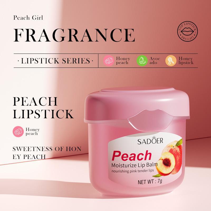 Peach Flavor Moisturizing Lip Balm, Hydrating Lip Balm, Lip Moisturizer, Plumping Lipstick, Suitable for All Occasions Lip Care, Daily Skincare Products