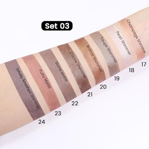 evpct 8Pcs Cream Eye Shadow Brightener Sticks Set for Eyes, Pearl White Smokey Black Gray Khaki Royal Blue Violet Purple Silver Glitter Shimmer Liquid Pencil Eye shadow Applicator Stick Palette Makeup