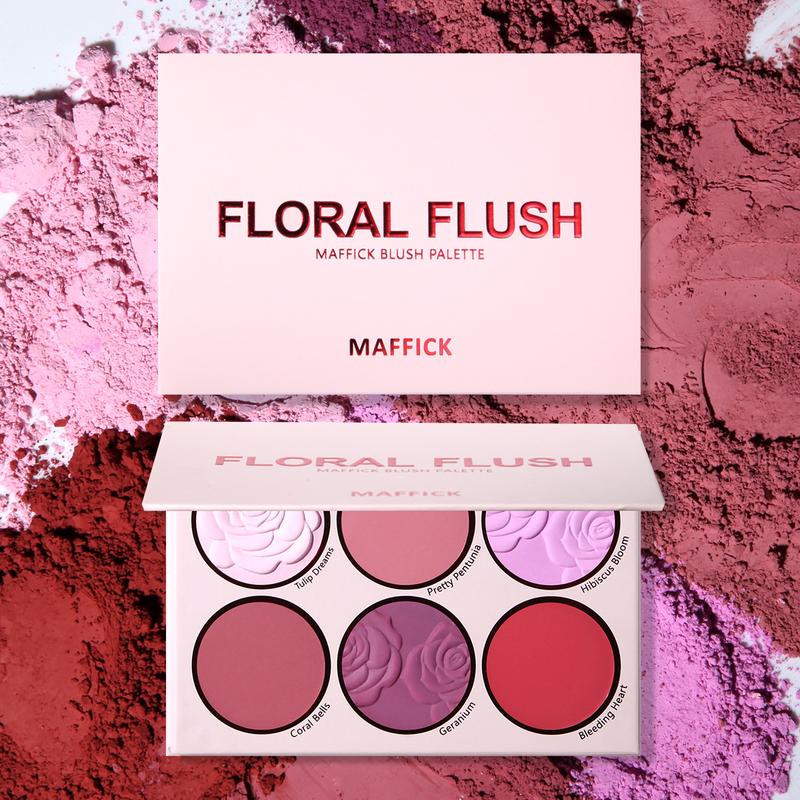 6 Colors Orange and 6 Color Hot Pink Blush Rose Petal Blush Matte Color Rendering Lightweight Palette Face Makeup Powder Palette play beauty