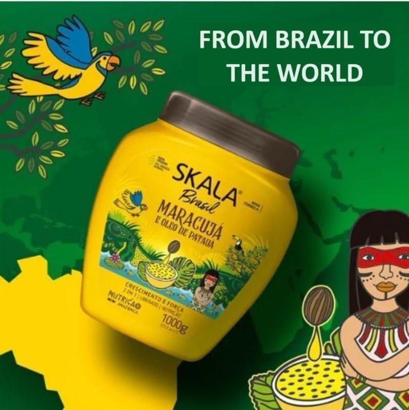 Skala Passion Fruit + Patua Oil Kit Hair Treatment Conditioning Cream for Curly Dry Weak Hair Mask Conditioner Haircare Shampoo Olive