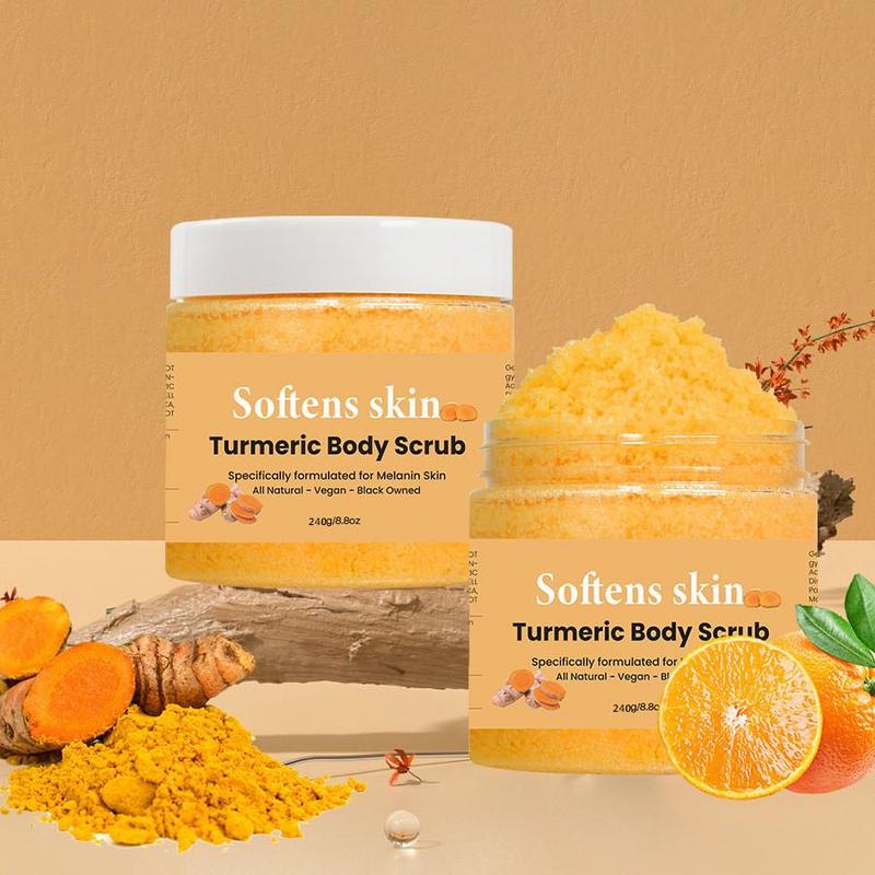 Turmeric Body Scrub, Moisturizing Body Scrub, Gentle Cleansing and Exfoliation Body Care Product for Women & Men All Skin Types