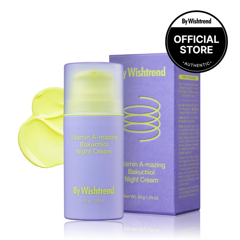 [BY WISHTREND] Vitamin A-mazing Bakuchiol Retinal Night Cream, Korean Retinol Alternative, Slow Aging, Skin Smoothing, Pore Refining, Anti-Wrinkle, Sensitive skin, Retinal Skincare Moisturizers Skin Repair Comfort