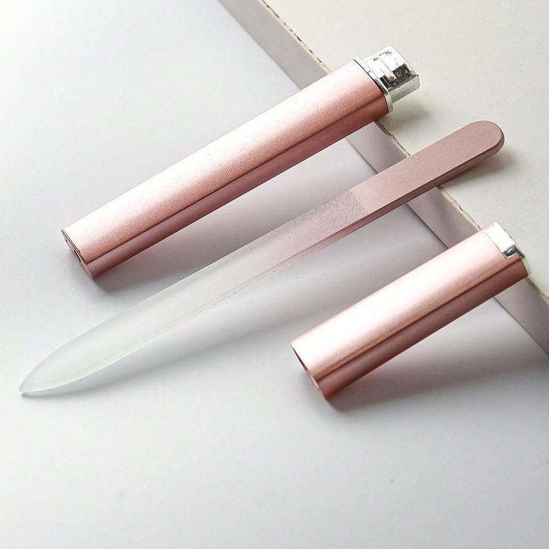 1 Set Glass Nail File, Nail Art Aids, Professional Manicure Tool For Home & Beauty Salon Use