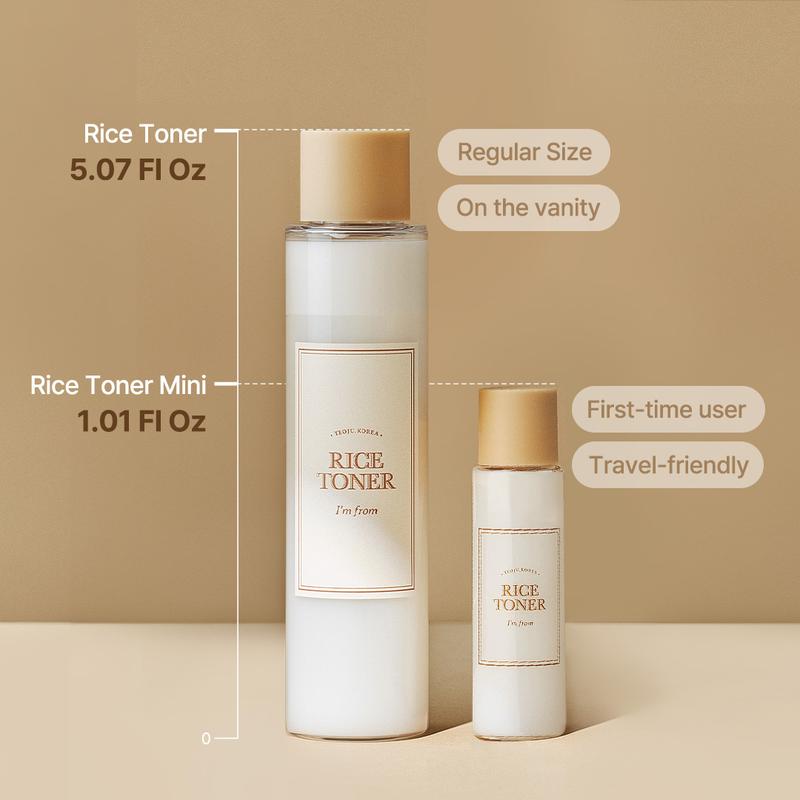 [I'm From Official Shop] Rice Toner, 77.78% Rice Extract from Korea, Glow Essence with Niacinamide, Hydrating for Dry Skin, Vegan, Alcohol Free, Fragrance Free, Peta Approved, K Beauty Toner Moisture Skincare Skin Repair Comfort Hydrate Moisturizer toners