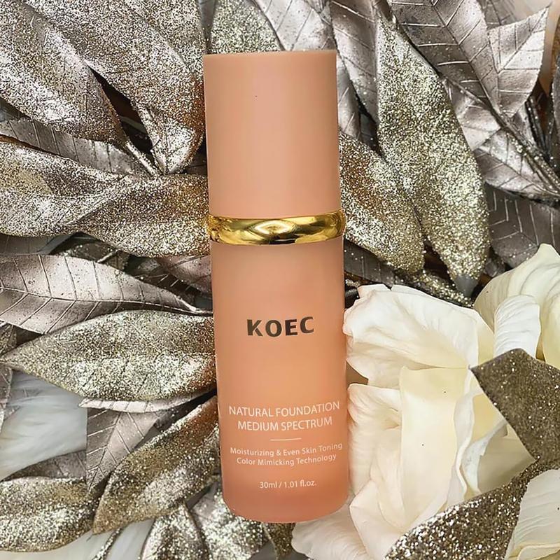 Koec Foundation, Koec Natural Foundation, Koec Foundation 4 In 1 - Light Spectrum, Natural Moisturizing Concealer Foundation, Long-Lasting And Waterproof