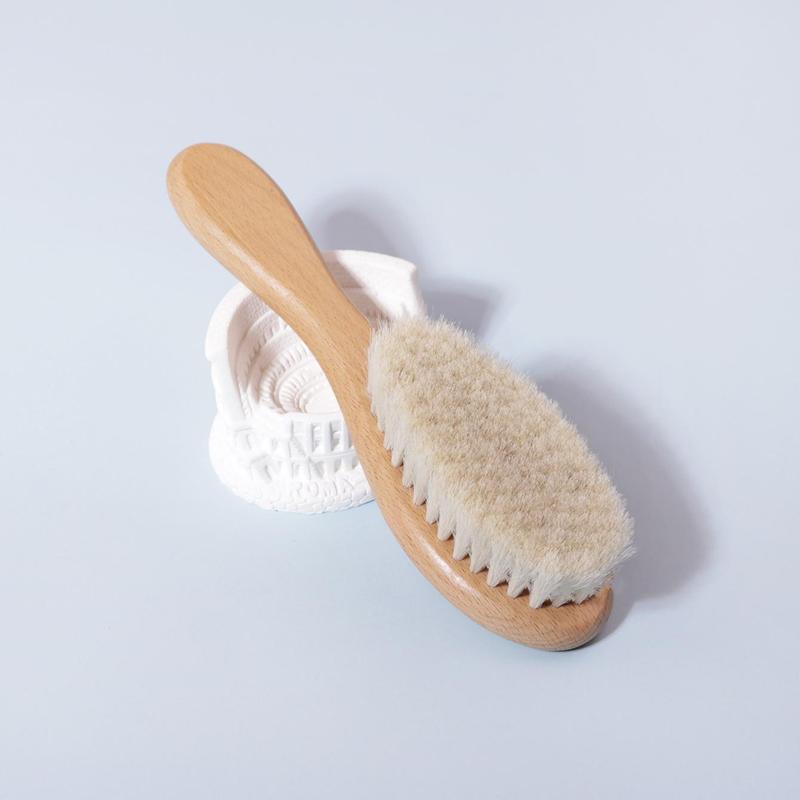 Wooden Handle Hair Brush (1 Count 2 Counts), Soft Bristles Neck Hair Comb, Hair Detangling & Styling Tool for Women & Men