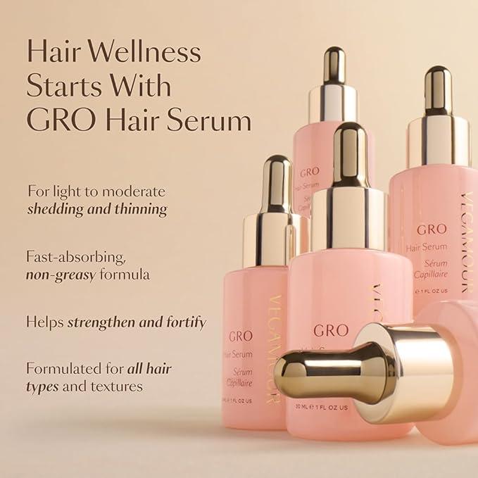 VEGAMOUR GRO Hair Serum 3 Pack, Fuller Looking Hair In As Soon As 90 Days, 1 fl. oz. each