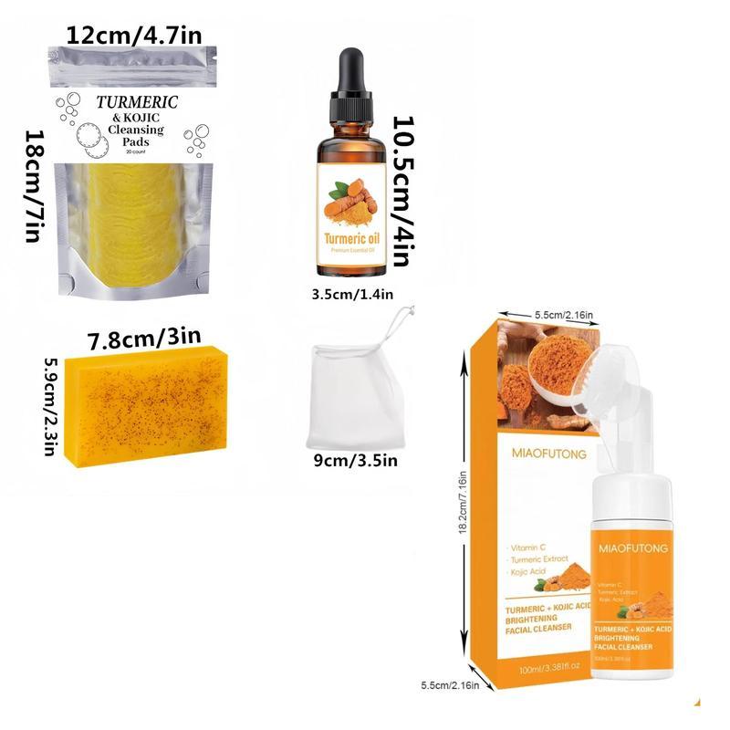 Turmeric Soap & Essential Oil Set,Including 1 Counts Turmeric Soap &1 Counts Essential Oil & 1 CountsSoap Saver, Daily Skin Care Set forMen & Women