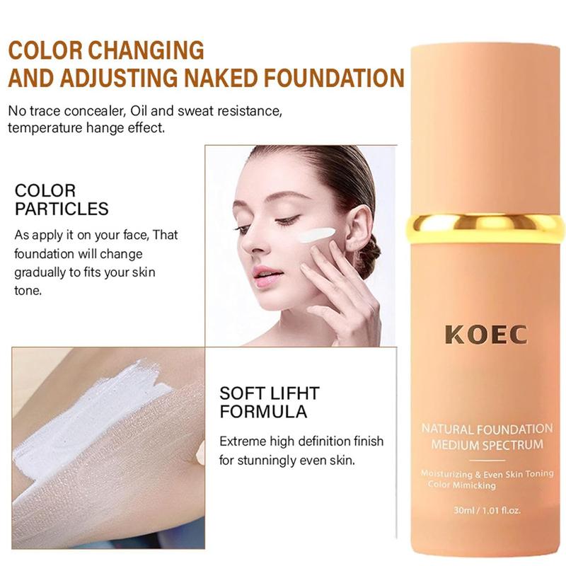 Bionic Foundation 4 in 1 - Light Spectrum, Foundation 4 in 1 Medium Spectrum, 4 in 1 Foundation Liquid Hydratin Full Coverage Concealer Color Mimicking Foundation