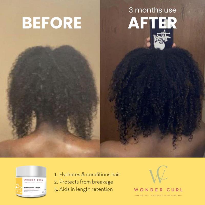 Moisturizing Hair Pudding by Wonder Curl for long-lasting hydration and length retention