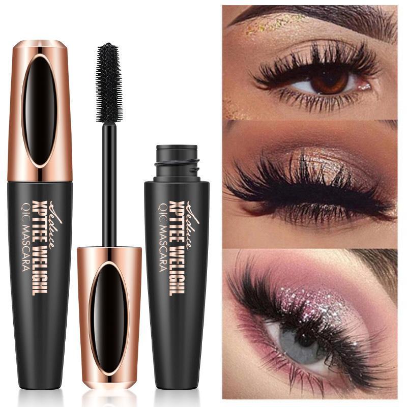 Waterproof Long-lasting Mascara, 1 Count Eye Lashes Lengthening Volumizing Styling Curling 4D Silicone Mascara Stick, Professional Eye Enhancement Makeup Product, Christmas, Christmas Gift