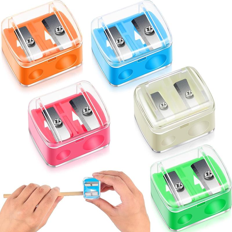 5 Pack Makeup Pencil Sharpener Eyeliner Sharpener Lip Pencil Sharpener Cosmetic Pencil Sharpener Dual Sharpener (Black)