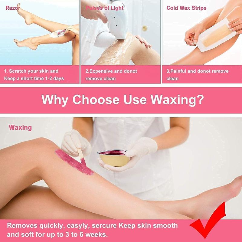 Waxing Kit,Wax Warmer For Hair Removal With 4 Bag Hard Wax Beads, Wax Melt Warmer Kit For Women Men Full Body, Legs, Face,Wax Heater Warmer Kit