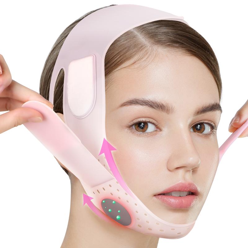 JUSRON Double Chin Reducer V Line Face Lifting Tape Face Strap, Soft Silicone Chin Strap Face Shaper to Removing Double Chin for Women and Men