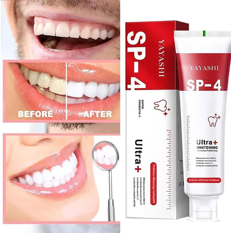 YAYASHI SP-4 Ultra Probiotics Whitening Toothpastes,Deep Cleansing for Coffee Stain,Tea Stain,Wine Stain, Bad Breath,Oral PH Balance healthy toothpaste pasta dental oral health natural oral oral health management