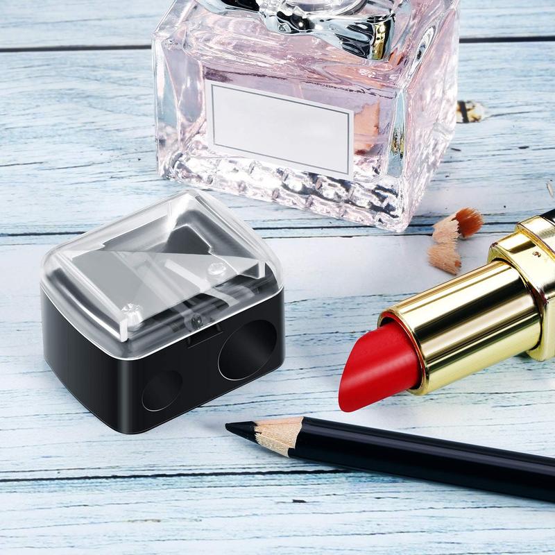 5 Pack Makeup Pencil Sharpener Eyeliner Sharpener Lip Pencil Sharpener Cosmetic Pencil Sharpener Dual Sharpener (Black)