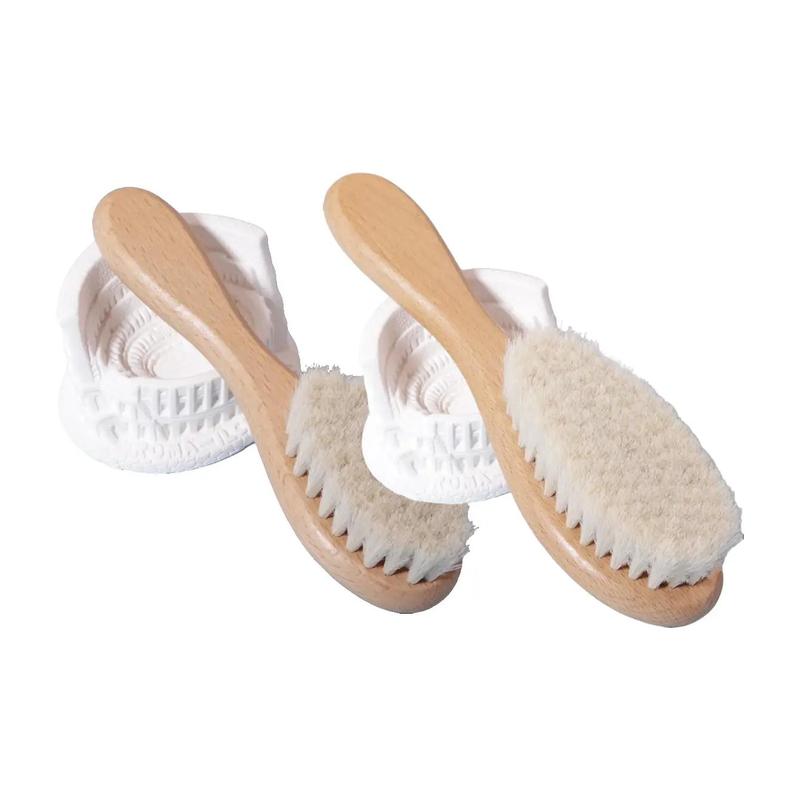 Wooden Handle Hair Brush (1 Count 2 Counts), Soft Bristles Neck Hair Comb, Hair Detangling & Styling Tool for Women & Men