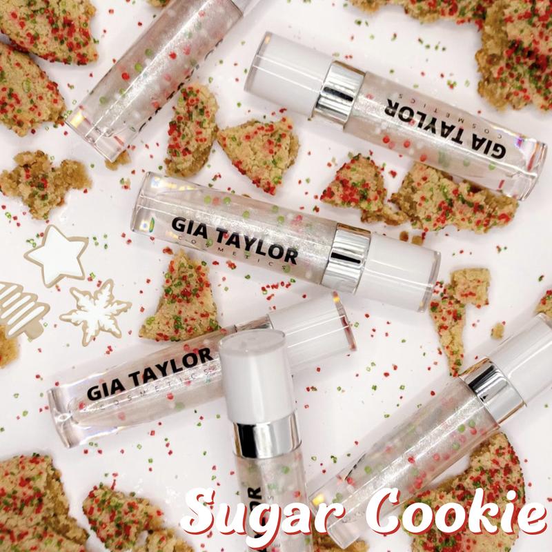 Sugar Cookie sparkly clear lipgloss Warm vanilla cookie vegan cruelty free non sticky and moisturizing lipgloss christmas lipgloss christmas gift ideas stocking stuffer ideas