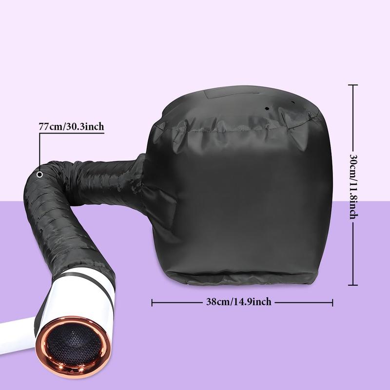 Hair Dryer Cap with Hood - Fast Drying Cap Hair Dryer for Natural Hair, Deep Conditioning, Styling and Curl Enhancement - Adjustable Fit, Heat Distribution, Portable and Lightweight for Travel (Black)