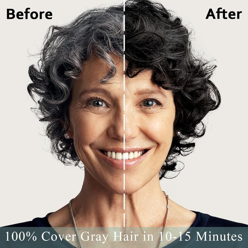 Unisex Hair Dye Shampoo 3 in 1 Instant Hair Color + 100% Grey Coverage-Can cover gray hairs,Herbal Ingredients Natural Shampoo,Contains Ginseng Extract,Natural Haircoloring,Plant Haircare