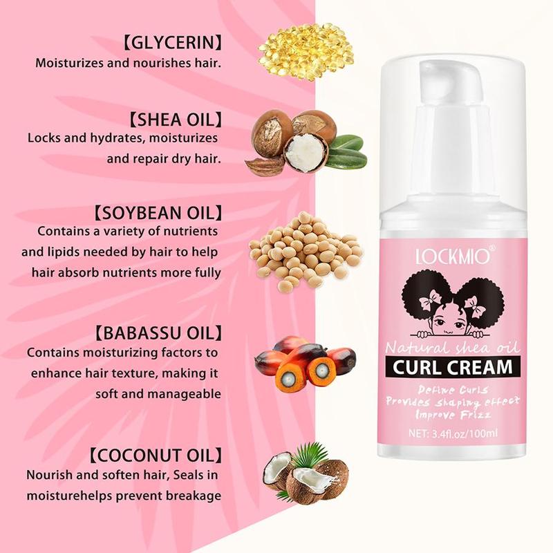 Hair Curl Cream, 2 Counts set Moisturizing Hair Curl Defining Cream, Hair Styling Cream, Hair Care & Styling Product for Women & Girls