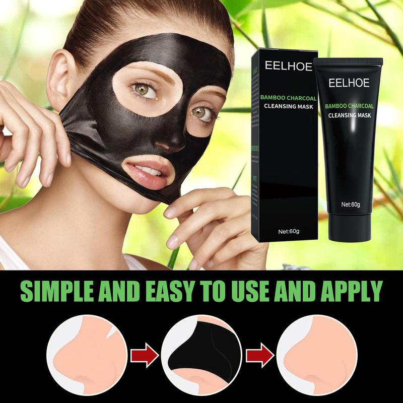 EELHOE Bamboo Charcoal Cleansing Mask, natural plant ingredients, deep pore cleansing mask, gentle, non-irritating, suitable for all skin types