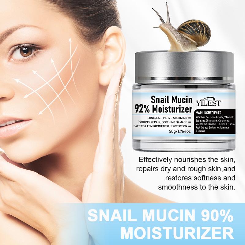 YILEST - Snail Mucin 92% Repair Cream, facial cream, for Dry Skin, Sensitive Skin, All Skin Types 50g   1.76oz Korean Skincare