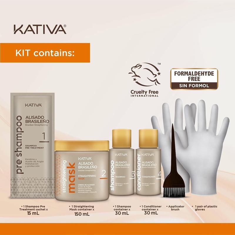 Kativa Brazilian Straightening Kit - 12 Weeks Straighter Hair, with Argan Oil & Shea Butter Haircare