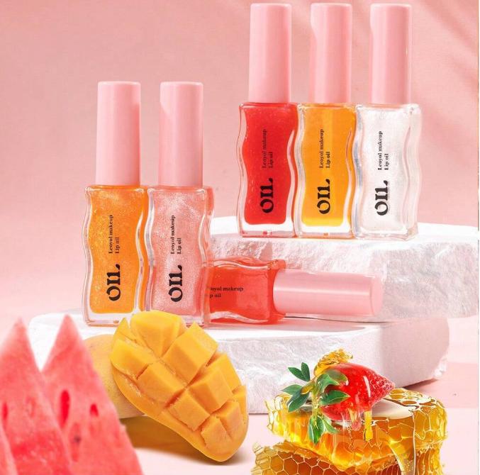 Leoyol Fruit Honey Essence Lip Oil Lasting Moisturizing Lightens Lip Lines Lip Gloss Transparent Pearlescent Lip Glaze