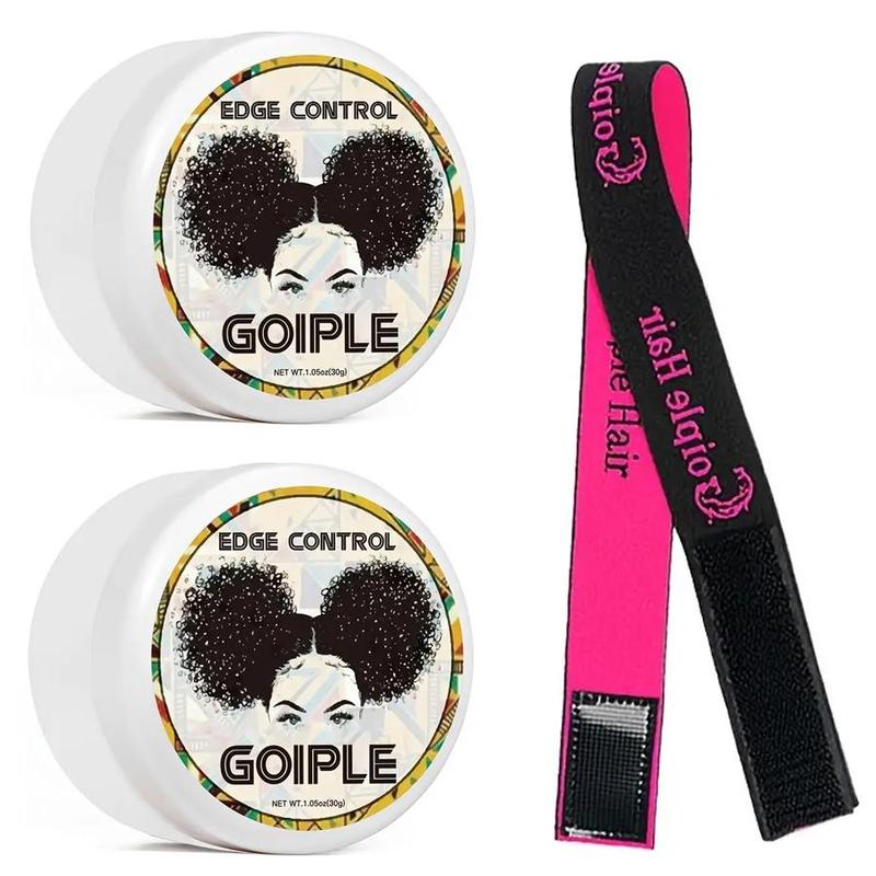 Edge Control Wax Set, Including 2 Counts Wax and 1 Count Headband, Strong Setting, Non-greasy Edge Control, Hair Styling Accessories